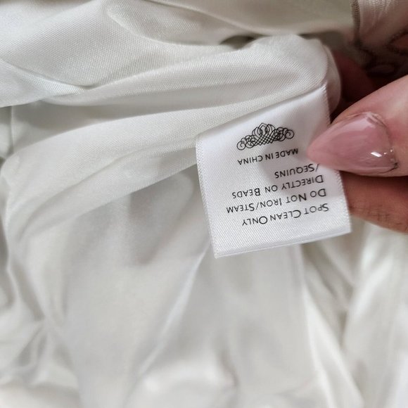 SUE WONG Nocturne White beaded embellished knee length dress womens size 4 - Picture 16 of 16